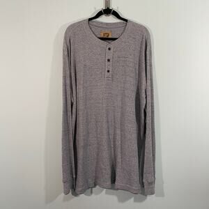 Foundry Men Grey Waffle Knit Long Sleeve Henley Top Size XLT NWT